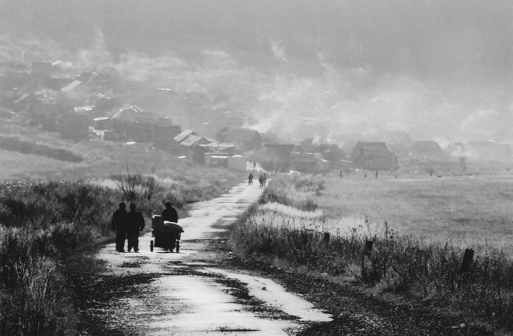 Misty Village Path by Peter Hrabinsky — canvas wall art