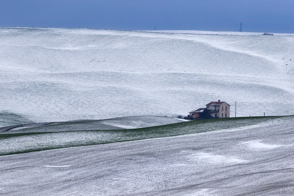 Solitary Winter Farmhouse by Massimo Della Latta — canvas wall art