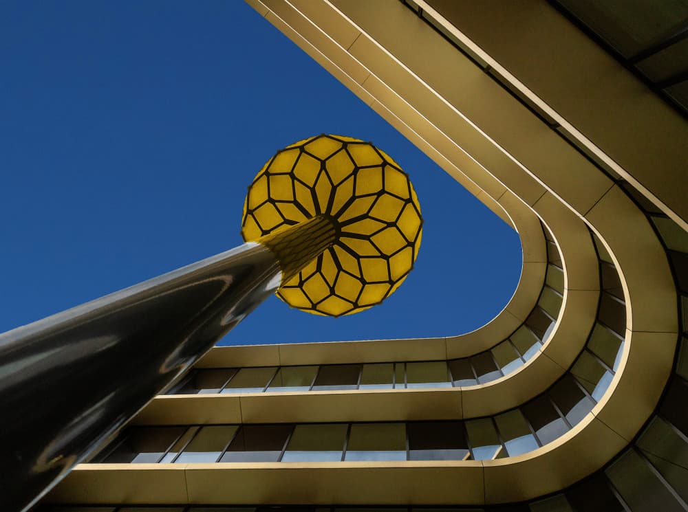 Modern Yellow Sculpture by Jef Van den Houte — canvas wall art