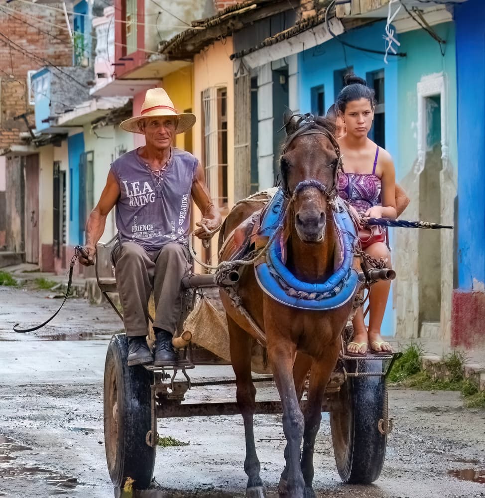 Cuban Street Horse Cart by Itzik Einhorn — canvas wall art