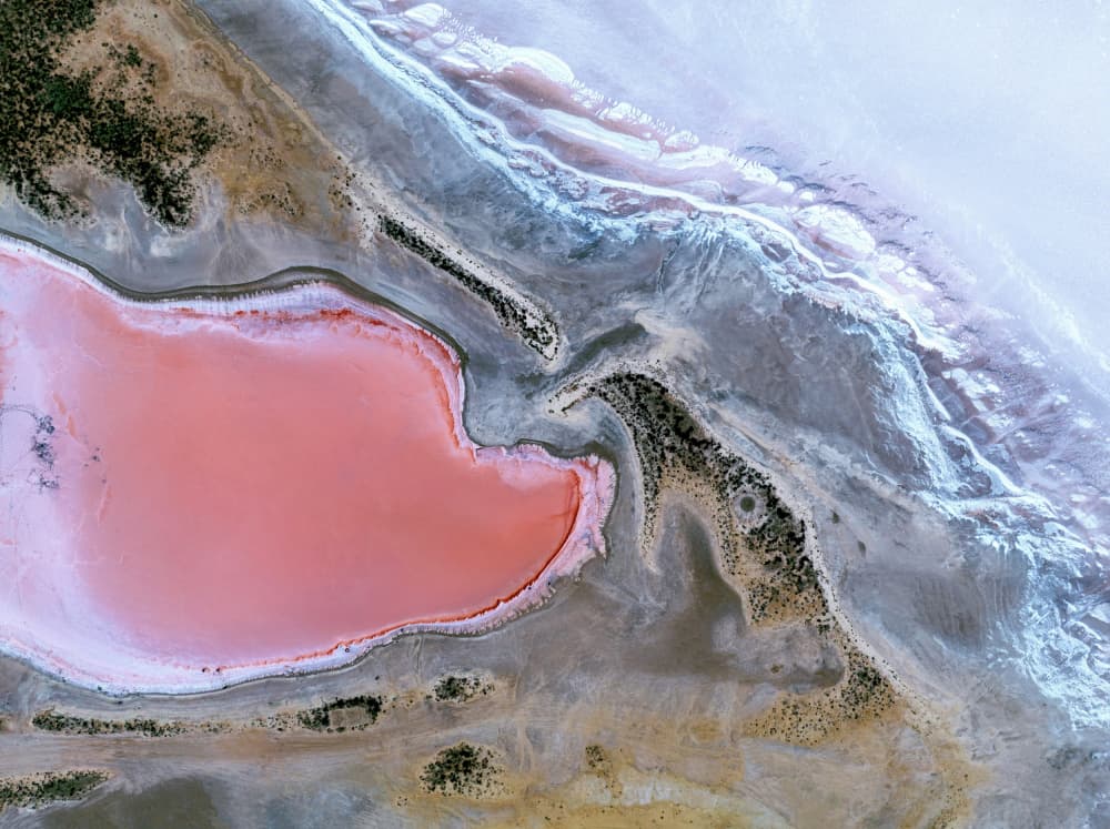 Aerial Pink Lake by Frank Ma — canvas wall art
