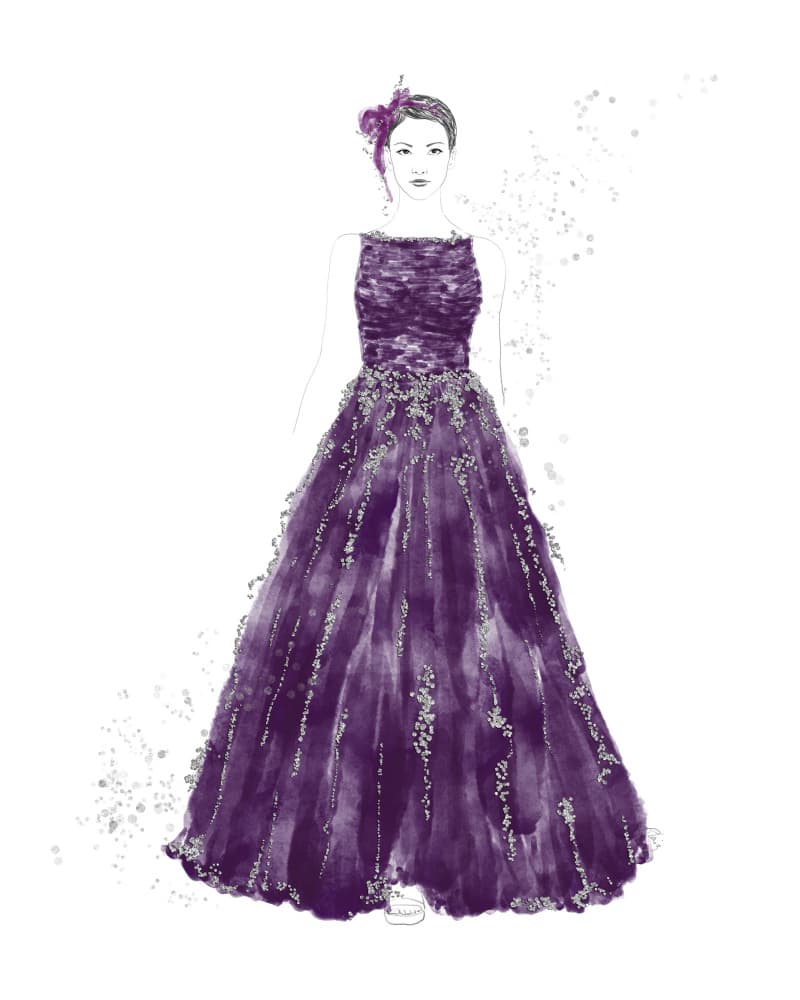 Sparkling Purple Gown by Rosana Laiz Blursbyai — canvas wall art