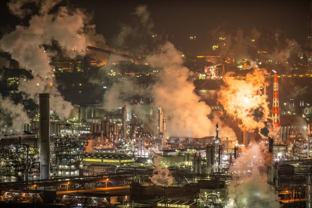 Industrial Night Glow by Kobayashi Tetsurou — canvas wall art