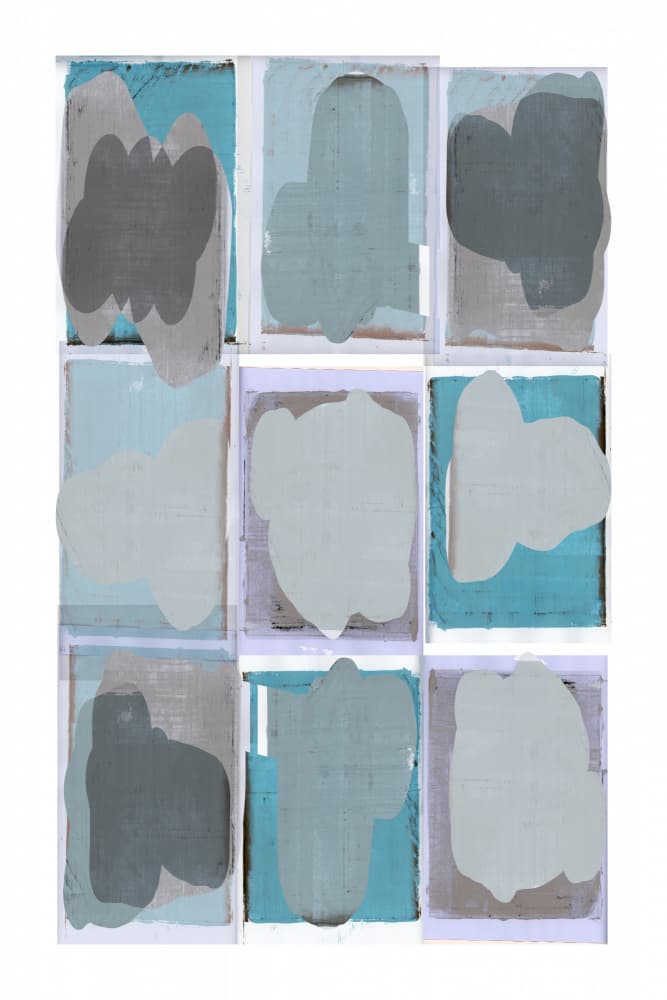 Abstract Gray Blue Forms by cartissi — canvas wall art