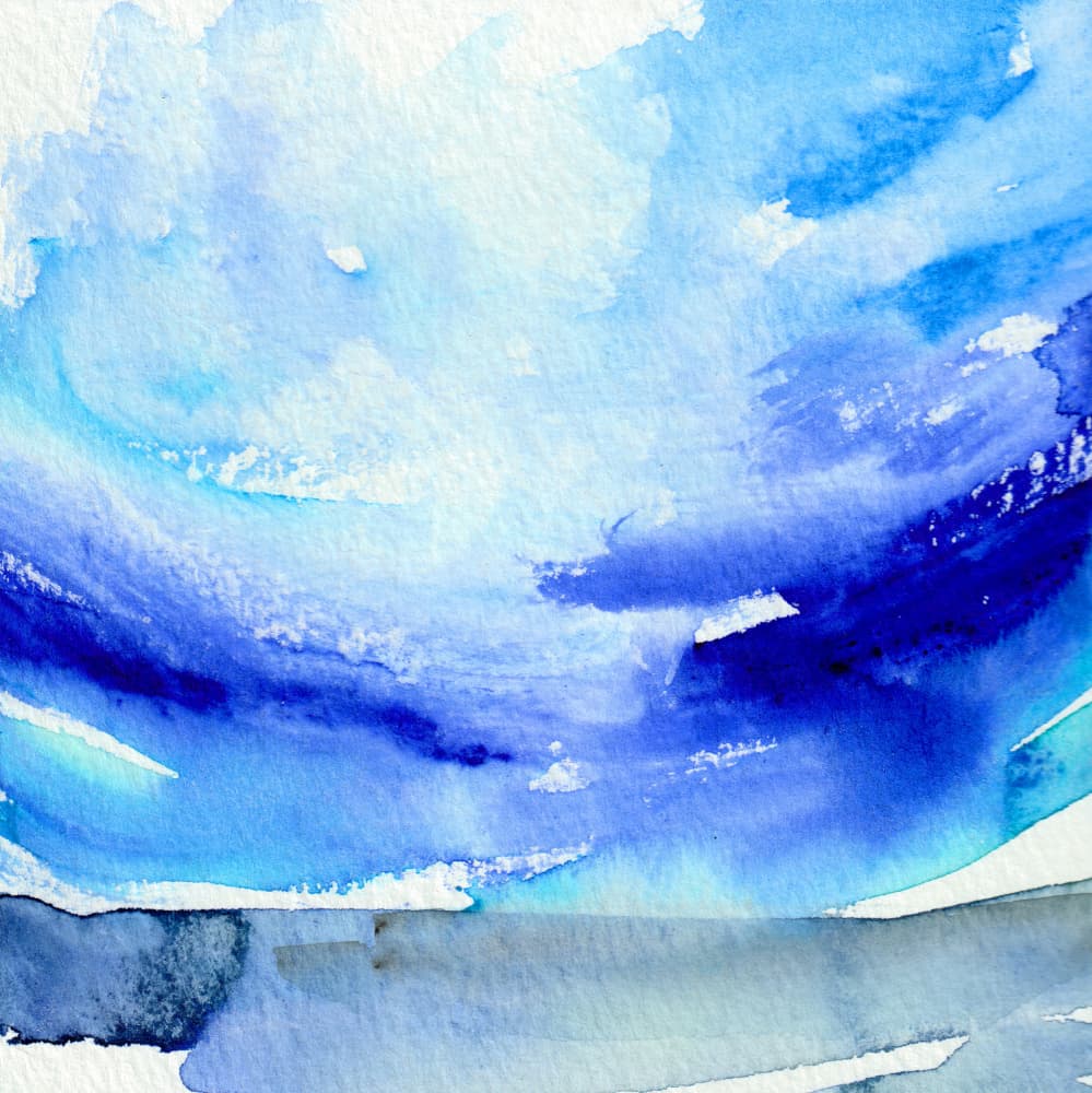 Abstract Blue Horizon by Christine Lindstrom — canvas wall art