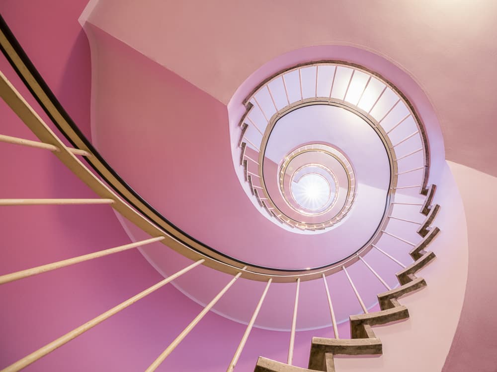 Elegant Pink Spiral by Christian Kurz — canvas wall art
