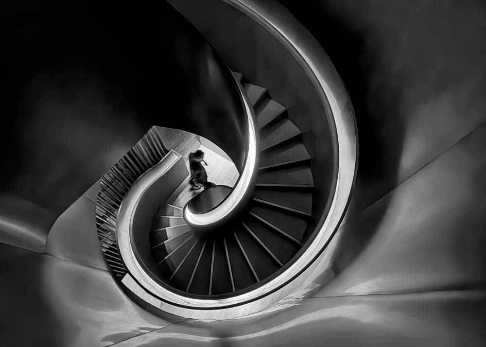 Abstract Spiral Descent by Hanping Xiao — canvas wall art