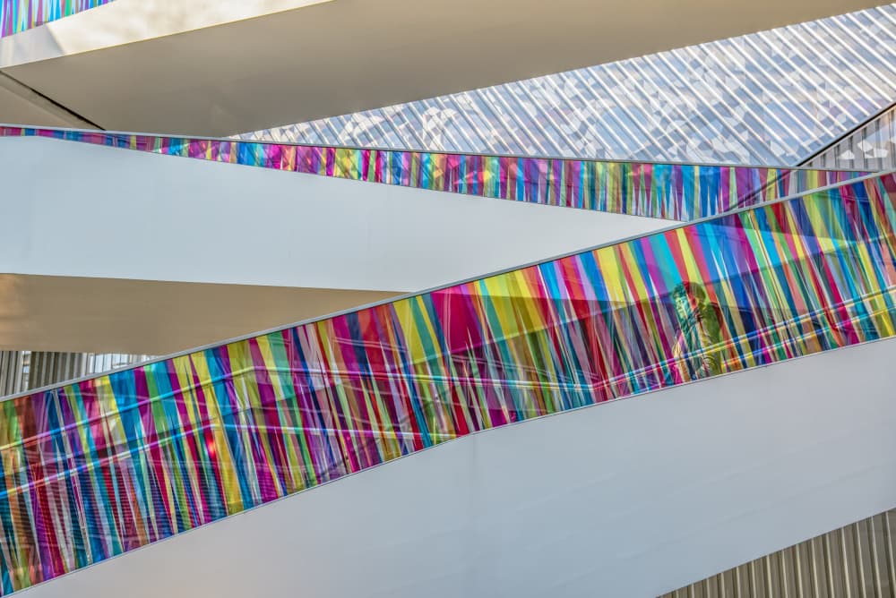Colorful Geometric Lines by Linda Wride — canvas wall art