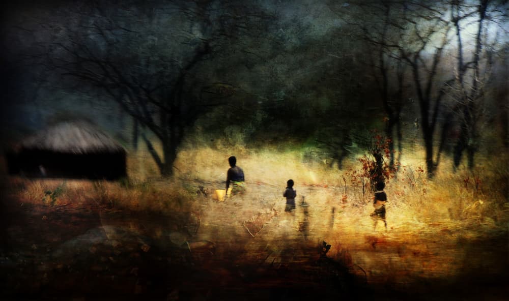 Dreamlike African Village by Antonio Grambone — canvas wall art