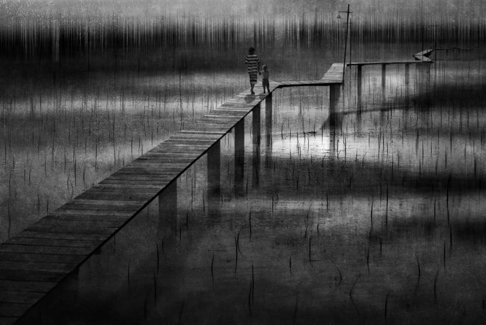Dreamlike Pier Walk by Ekkachai Khemkum — canvas wall art
