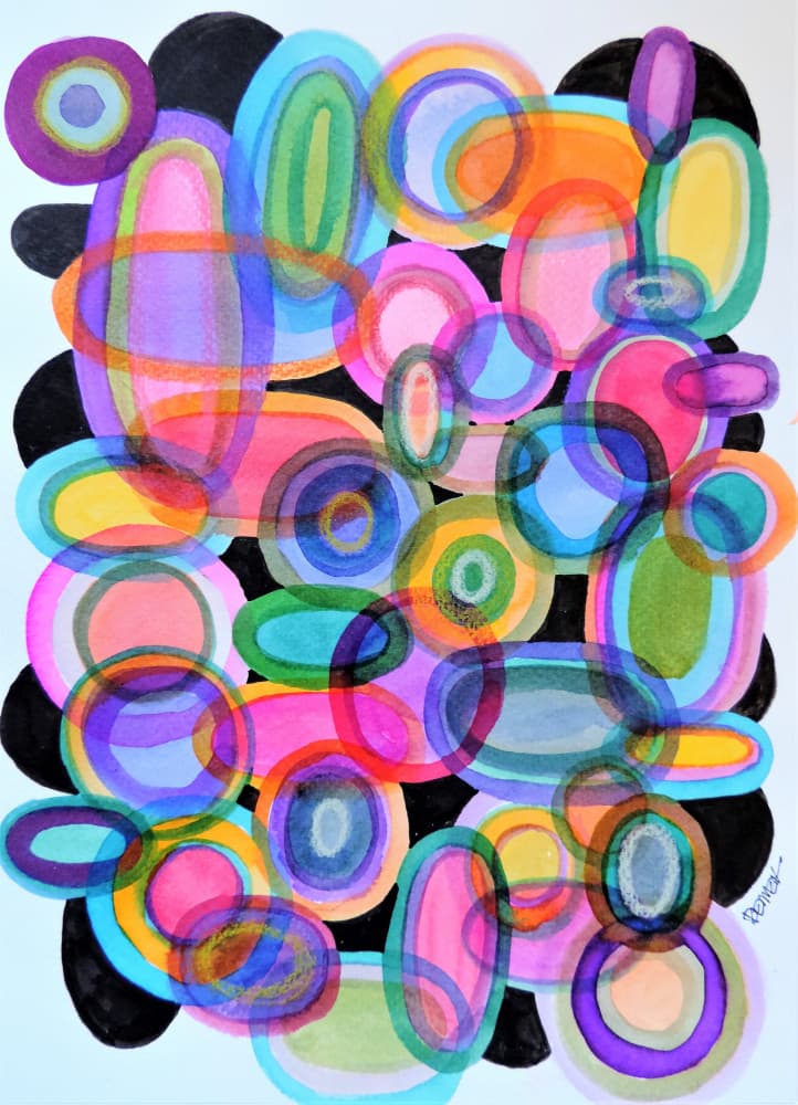 Abstract Geometric Layers by Sylvie Demers — canvas wall art