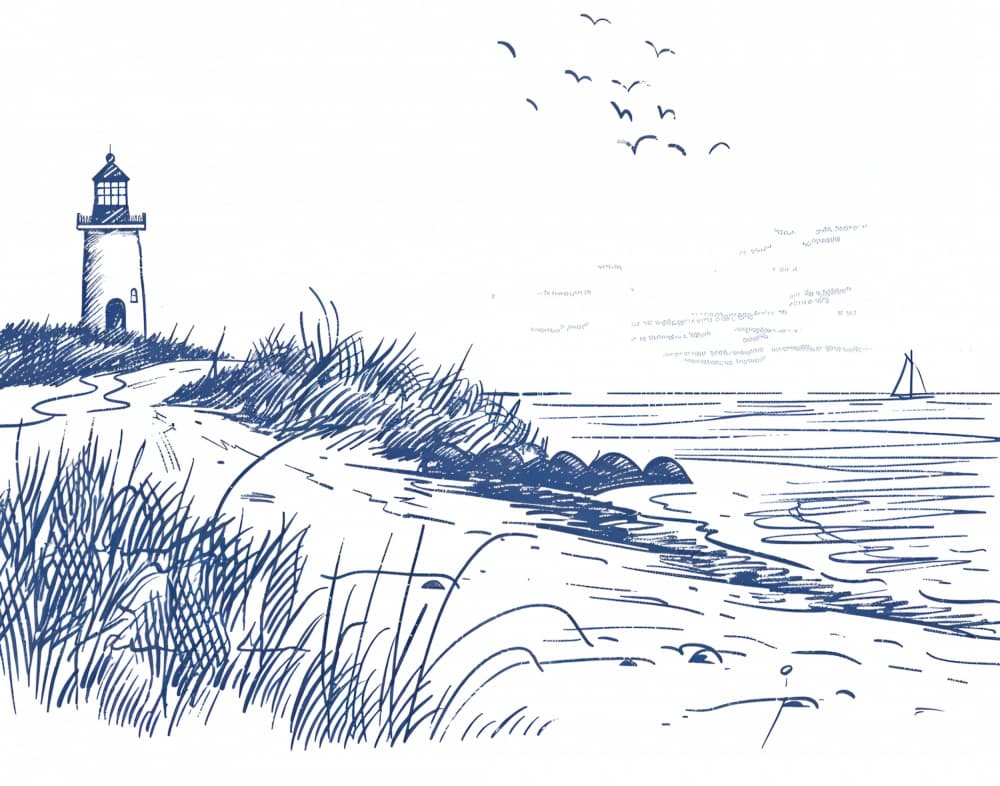 Coastal Lighthouse Sketch by Jolly and Dash — canvas wall art