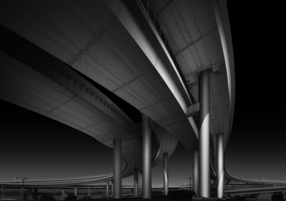 Modern Highway Interchange by Shuchuan Liu — canvas wall art