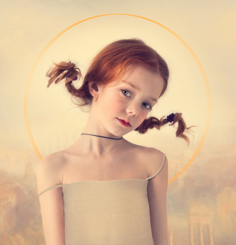 Innocent Girl With Halo by Svetlana Melik-Nubarova — canvas wall art