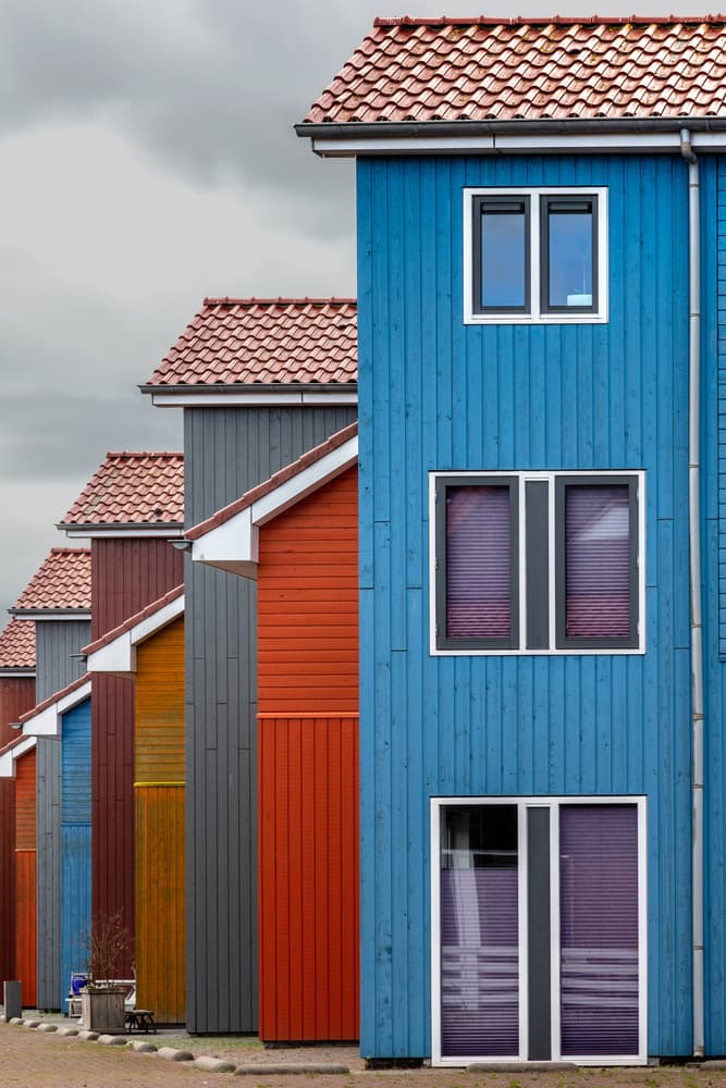 Colorful Row Houses by Theo Luycx — canvas wall art