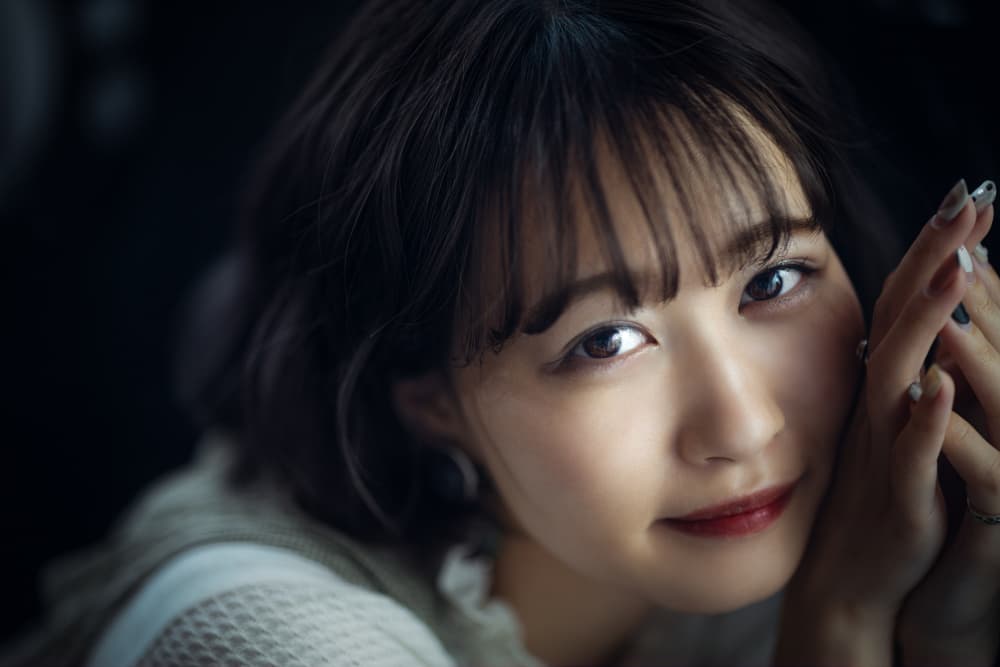 Smiling Woman Soft Portrait by Yuzo Fujii — canvas wall art