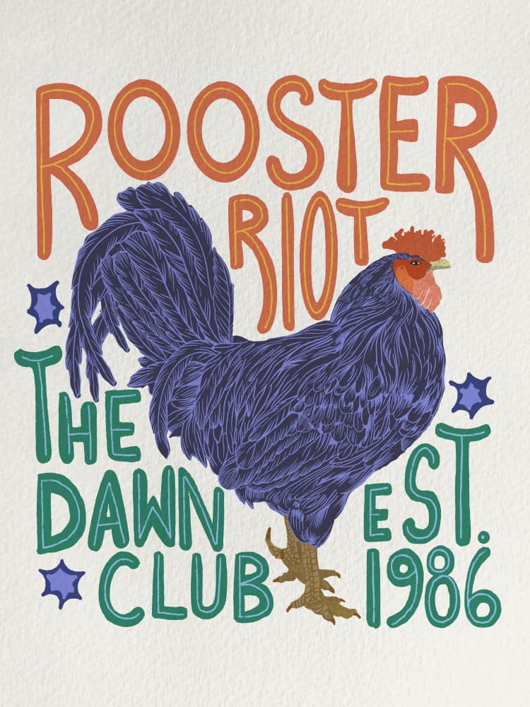 Rooster Riot Dawn Club by Yami SM — canvas wall art