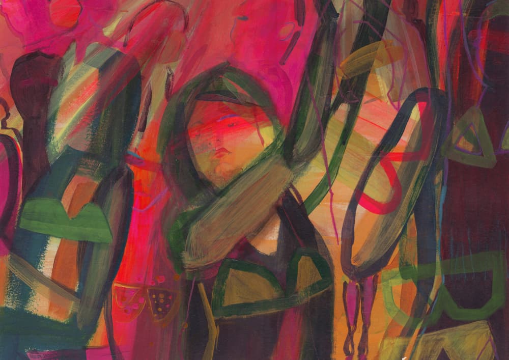 Vibrant Abstract Figures by Elaine Field — canvas wall art