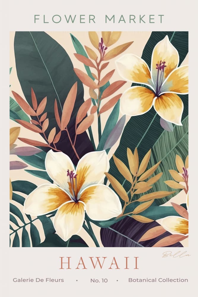 Hawaiian Tropical Flowers by Bella Eve — canvas wall art