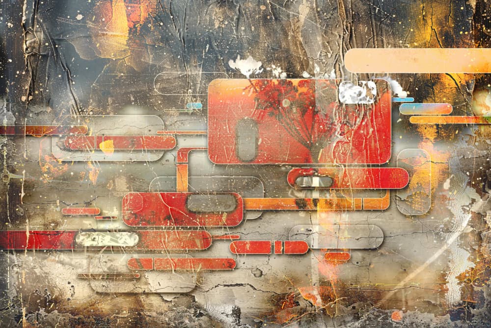 Distressed Red Abstract by Rafal Kulik — canvas wall art