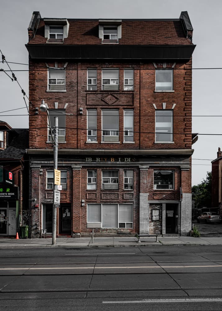 Old Urban Brick Building by The Learning Curve Photography — canvas wall art