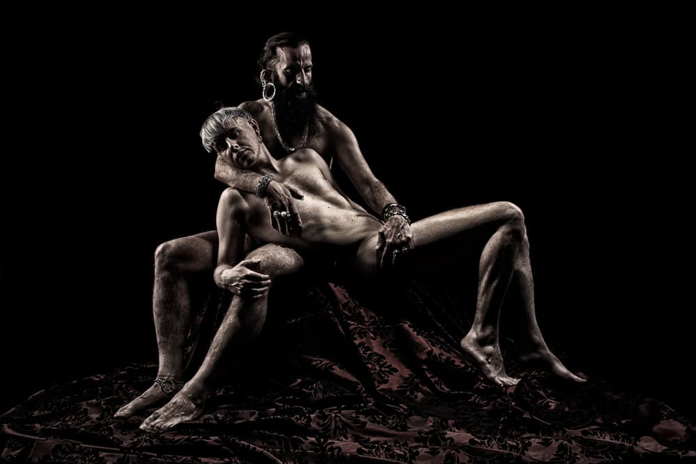 Nude Male Embrace by mario lotzin / uwe friessner — canvas wall art