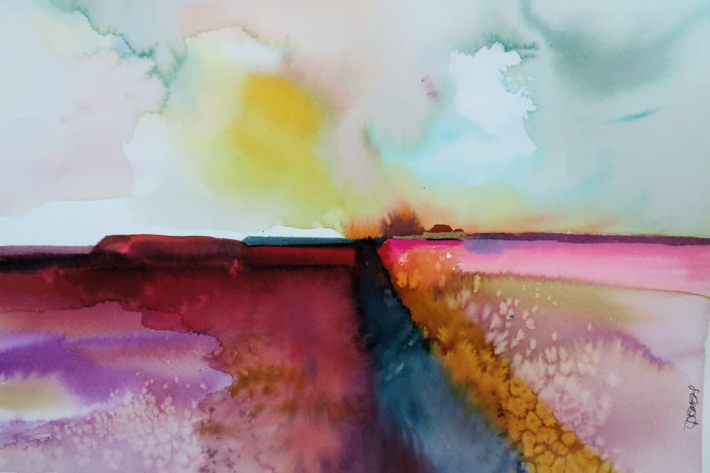 Vibrant Abstract Horizon by Sylvie Demers — canvas wall art