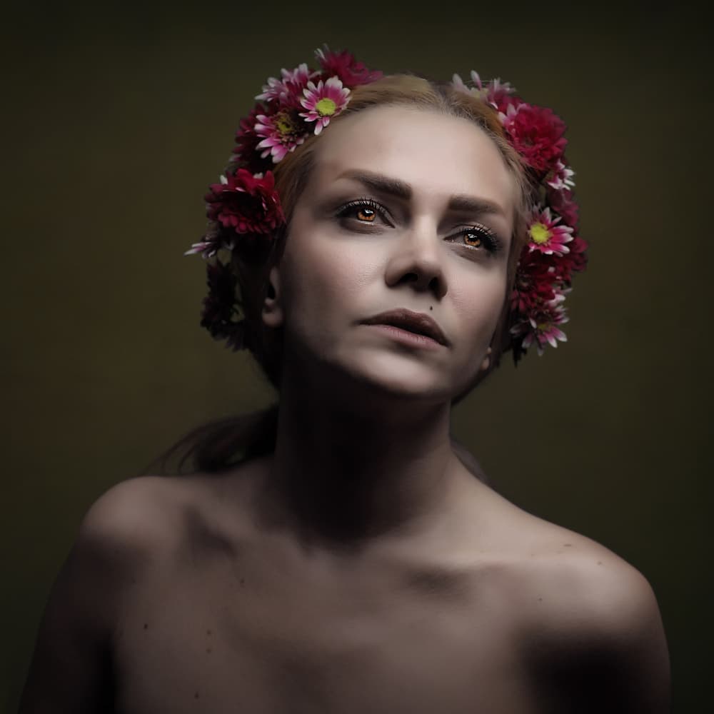 Ethereal Flower Crown by Moein Hasheminasab — canvas wall art