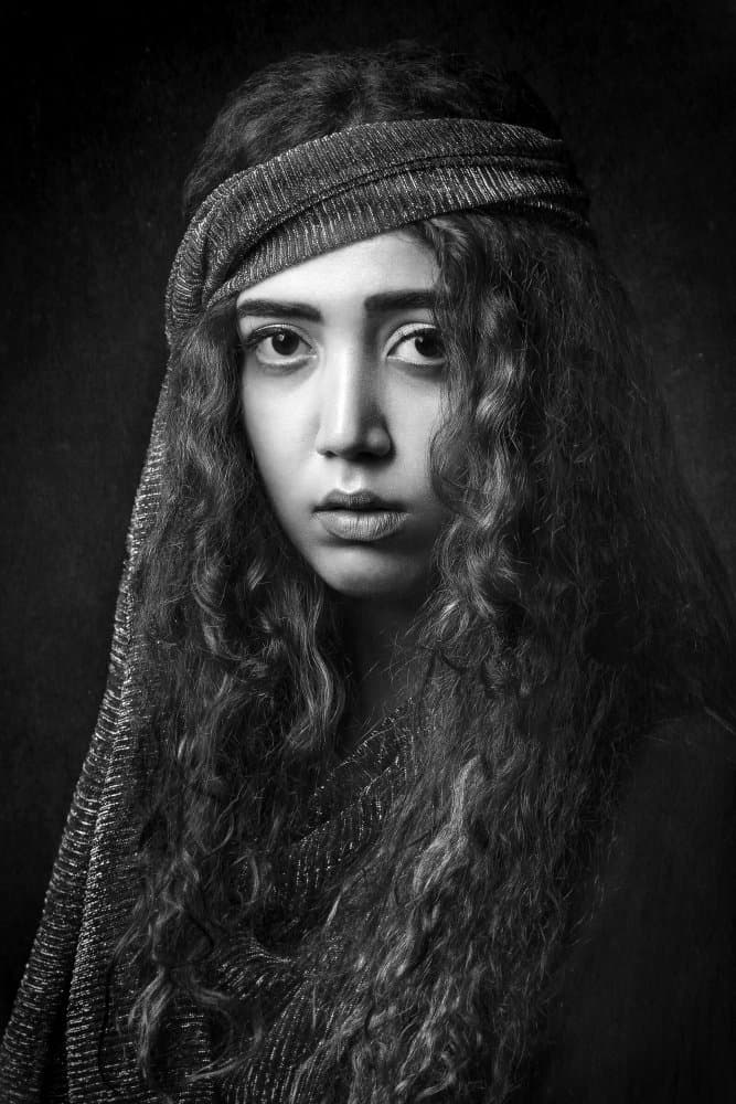 Mysterious Woman Portrait by Amir Heydari — canvas wall art