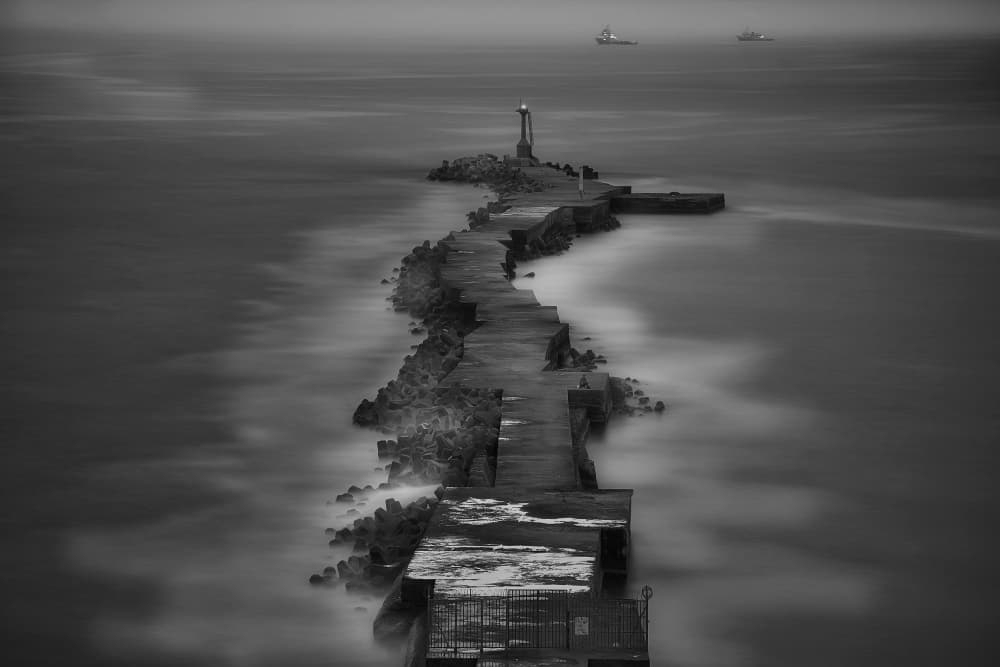 Serene Lighthouse Pier by MingLun Tsai (蔡明倫) — canvas wall art
