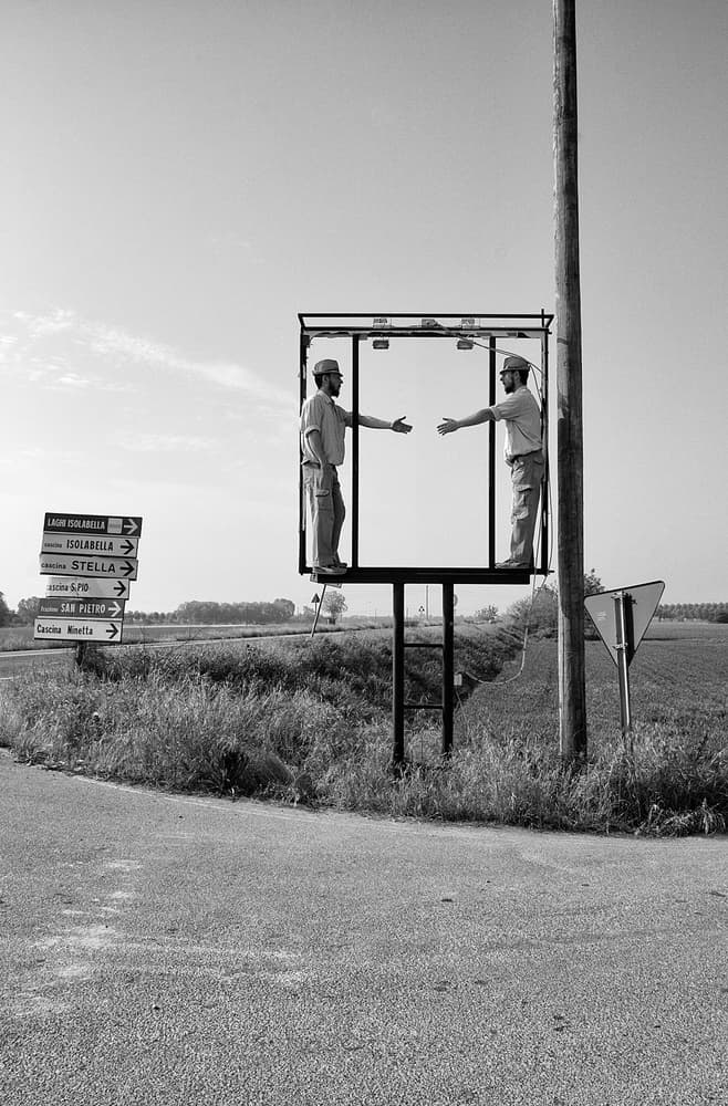 Hands Reaching Billboard by Carlo Ferrara — canvas wall art