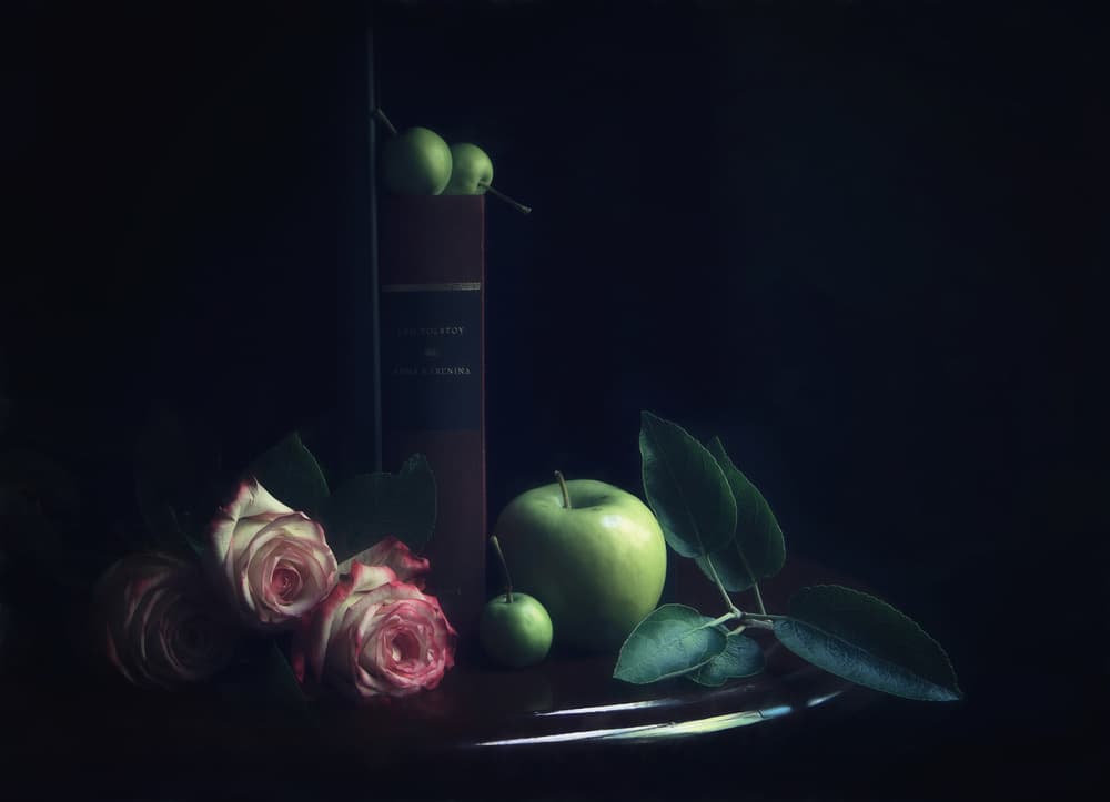 Moody Roses and Apples by Catherine Wang — canvas wall art