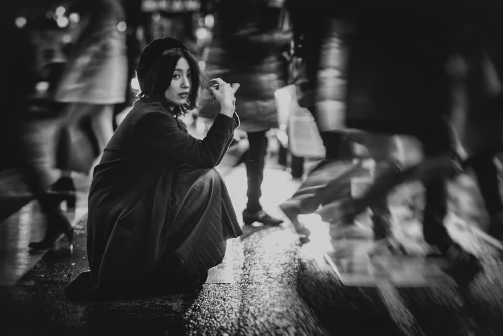 Pensive Woman City Street by Daisuke Kiyota — canvas wall art