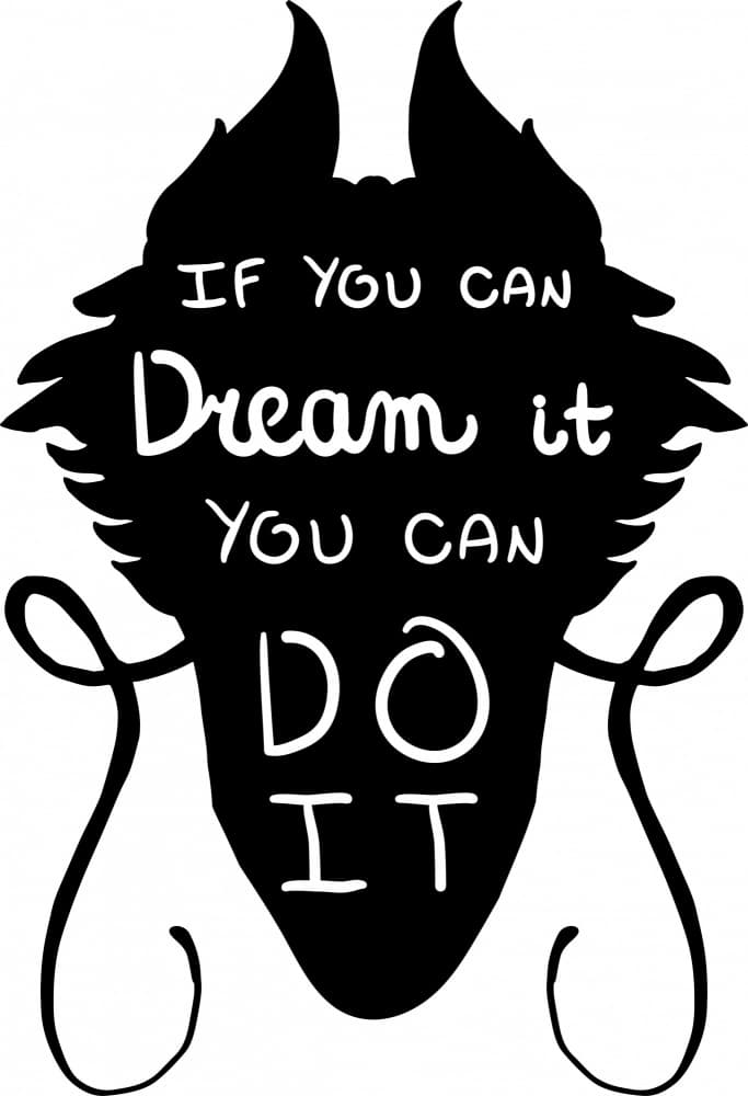 Motivational Dream Do Silhouette by Marika Barsrsind β canvas wall art