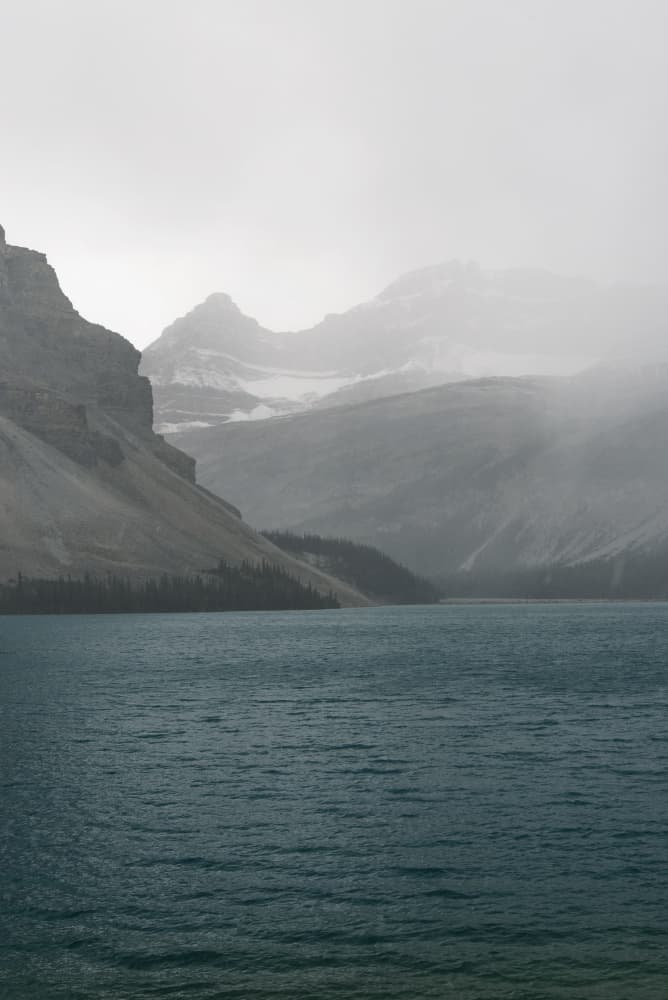 Misty Mountain Lake by Lynann Colligan — canvas wall art