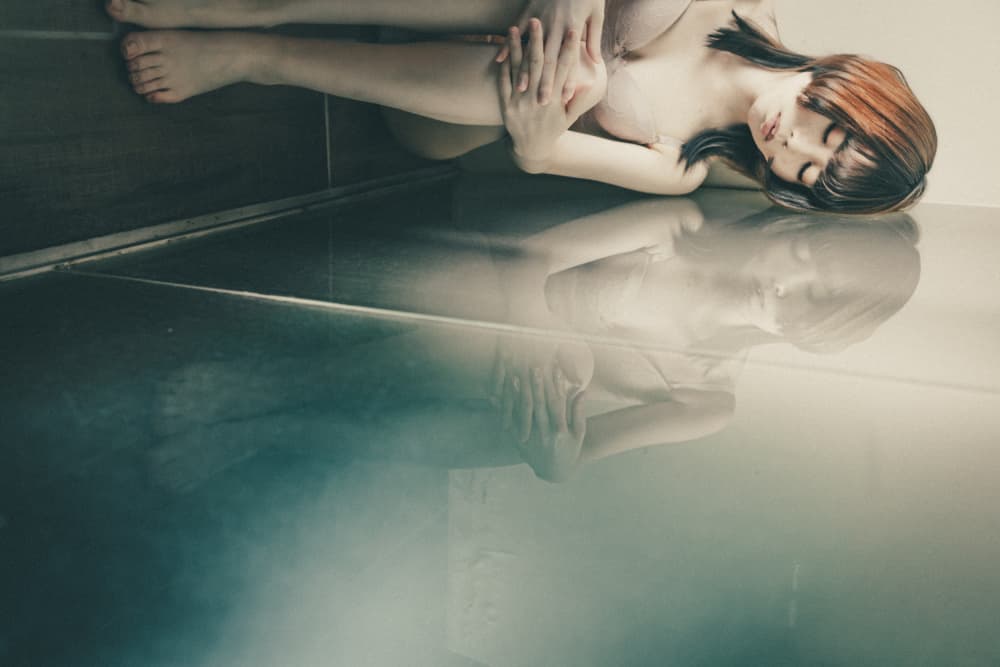 Serene Woman Reflection by Kurosaki Sangan — canvas wall art