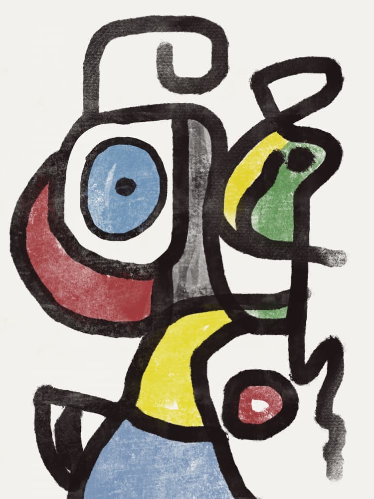 Playful Abstract Figure by Little Dean — canvas wall art