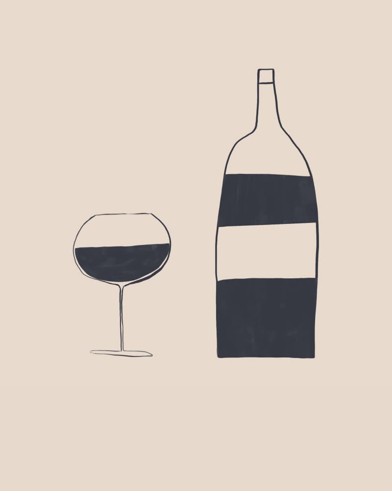 Minimalist Wine Still Life by Ivy Green Illustrations — canvas wall art