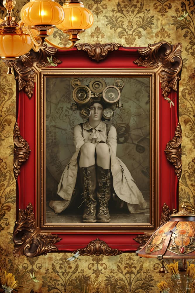 Steampunk Gaze Portrait by Sue Skellern — canvas wall art
