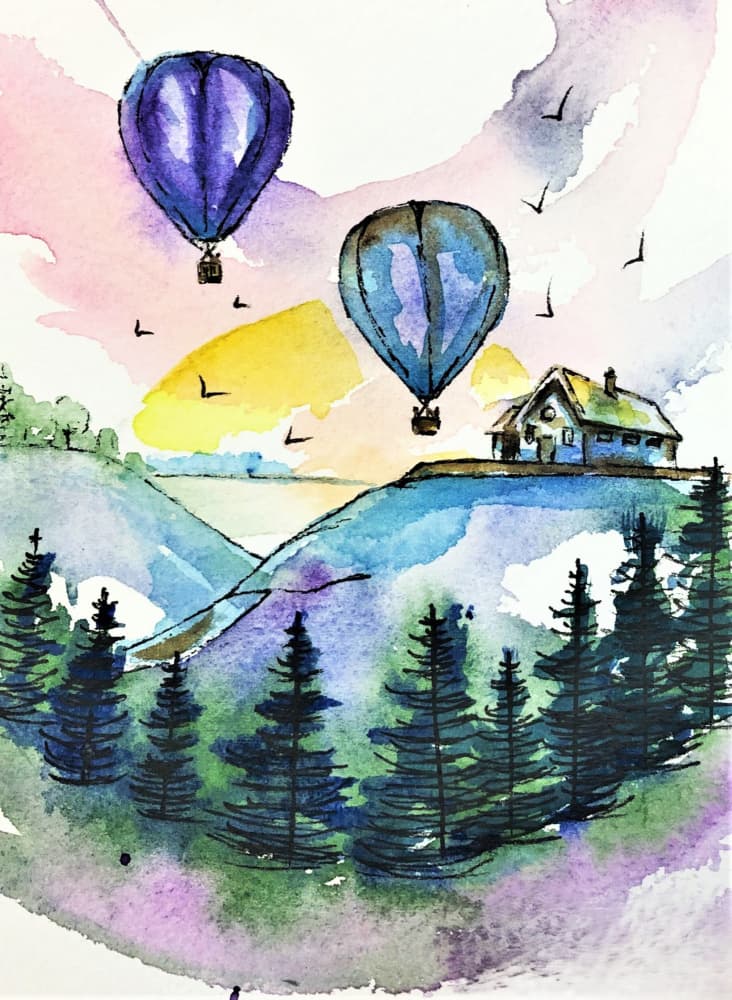 Air Balloon by Anda Bieza — canvas wall art