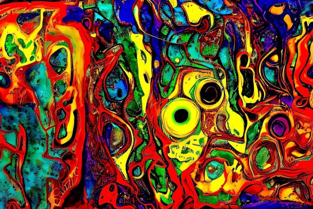 Vibrant Psychedelic Eyes by mnemonixART — canvas wall art