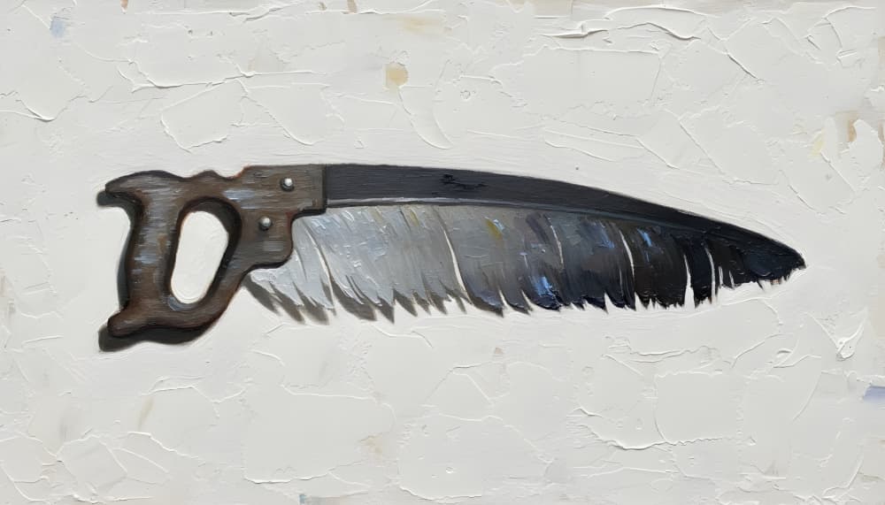 Feather Hand Saw by HUGO — canvas wall art