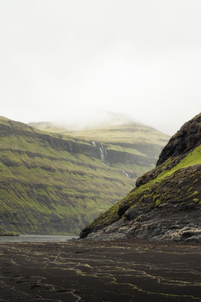 Misty Fjord Landscape by Theodor Gerhamn — canvas wall art