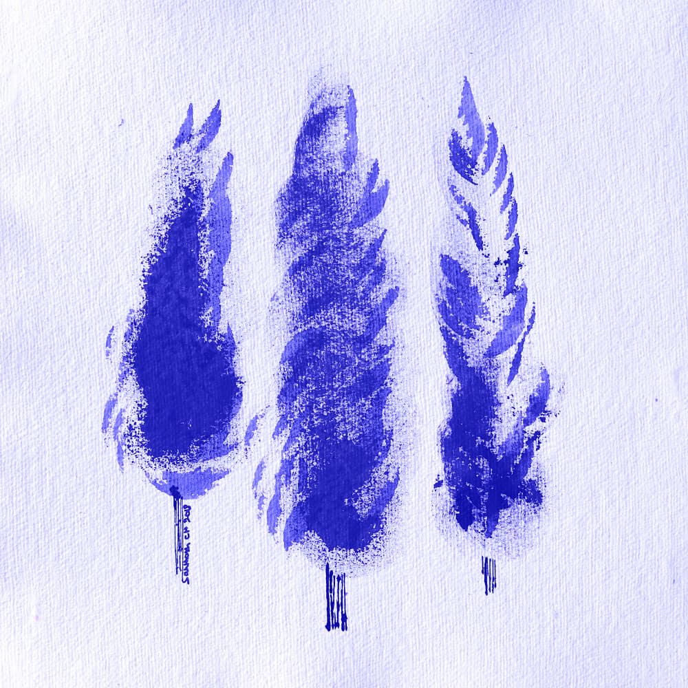 Abstract Blue Trees by Santhosh ch — canvas wall art