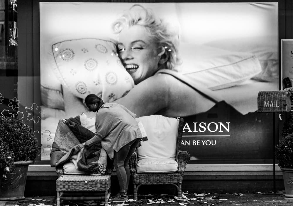 Marilyn Monroe Street Glamour by Hilde Ghesquiere — canvas wall art