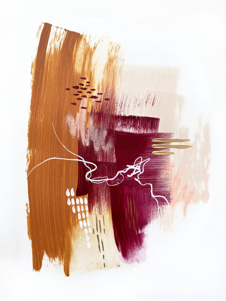 Abstract Earthy Gold by Alyson Storms — canvas wall art