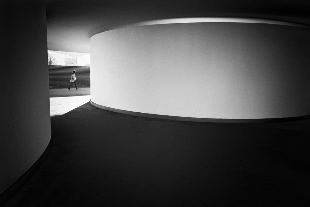 Lone Figure Curved Path by Olavo Azevedo — canvas wall art