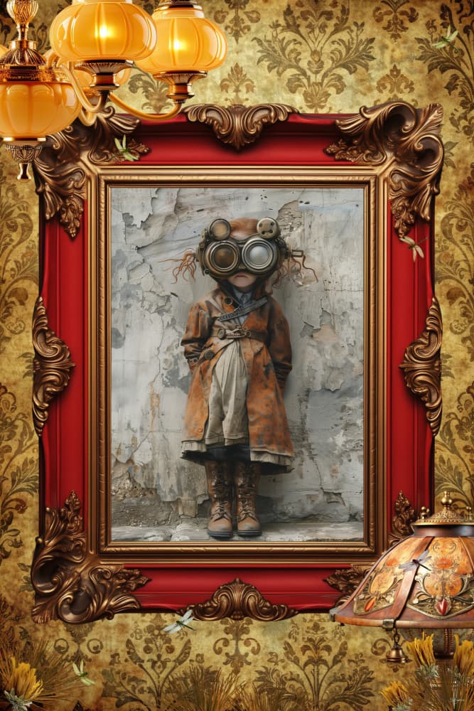Curious Steampunk Child by Sue Skellern — canvas wall art