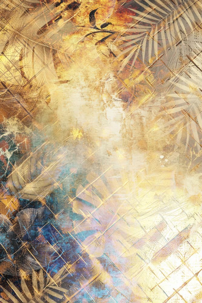 Golden Tropical Grunge by Rafal Kulik — canvas wall art