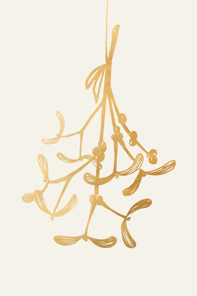Elegant Golden Mistletoe by Rosana Laiz Blursbyai — canvas wall art